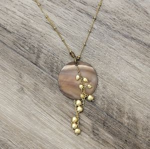 Lia Sophia "TOASTED" Mother of Pearl Shell Necklace